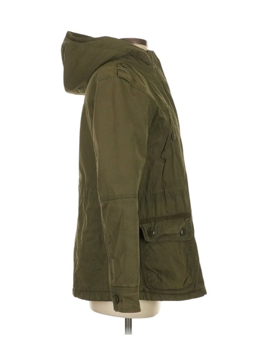 Vintage American Eagle Outfitters Green Hooded Cargo Utility Jacket S Military - Picture 4 of 8